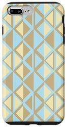 Bold Modern Geometric Pattern Pastel Light Blue and Brown Case for iPhone 7 Plus/8 Plus