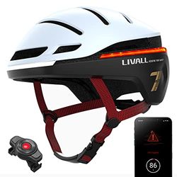 LIVALL EVO21 Smart cykelhjälm med smart belysning, 360 graders synlighet, falldetektion och SOS-varning, snö, L (58-62 cm)