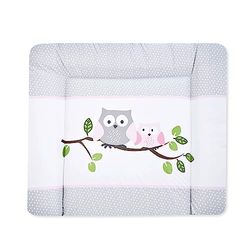 Julius Zöllner® Softy - Cambiador de pañales, 75 x 75 cm, suave, impermeable, lavable, fabricado en Alemania, certificado Öko-Tex Standard 100, búhos rosa