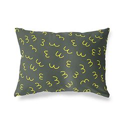 BonaMaison Fundas para Cojínes, Amarillo Neón-Humo Funda de Almohada para Sofá Coche Silla Oficina Cama Decorativa Moderna Decoración del Hogar, 35x50 Cm - Diseñado y Fabricado en Turquía