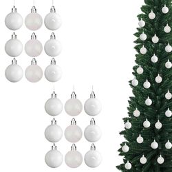 18 Bolas de Navidad inastillables Blancas de 50 mm/18 Unidades, decoración de árbol de Navidad, Bolas de Adorno de Navidad, Decoraciones Colgantes de Navidad, decoración navideña, Brillante, Mate,