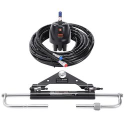 VEVOR Hydraulische buitenboordstuurset, 150 pk, hydraulisch stuursysteem voor marineboten, met besturingspomp, tweeweg-vergrendelingscilinder en 7 m hydraulische stuurslang, voor