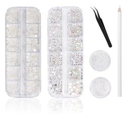 5000 pezzi Strass Unghie, Strass in Cristallo per nail art, con pinzette e matita di c