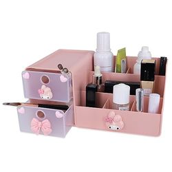 Roffatide Cartoon Cinnamoroll Bureau Fournitures de bureau Conteneur à stylos Anime pour bureau Mignon Pot à crayons Pot à pinceaux de maquillage Boîte haute capacité Rose