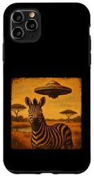 Zebra Ufo Startled Vintage Alien Sci-Fi Funny Encounter Case for iPhone 11 Pro Max