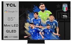 TCL 85QM8B TV Mini LED 85”, Pannello QLED 144Hz, 4K HDR Premium 1500nit, Google TV (Dolby Vision IQ - Atmos, Audio Onkyo, Compatibile con Google Assistant, Alexa - AirPlay2)