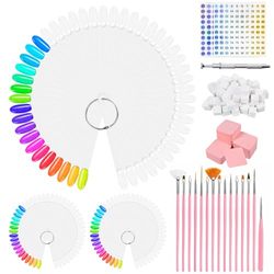 Tip Unghie Espositore 150 Pezzi,Campioni per Unghie Positore Unghie Ventaglio Espositore Colori Unghie per Stile Nail Art e Display a Colori con Adesivi Numerici 1-180