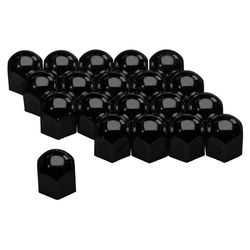 Autostyle sywn19b Conjunto de metal roda tampões de porca, 19 mm, 20 unidades, cor preta