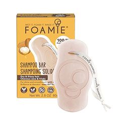 FOAMIE Shampoo Bar, Argan Oil for Dry & Frizzy Hair, Plastic-Free, pH-Balanced, Soap-Free, No Sulphates or Parabens. Made in the UK.