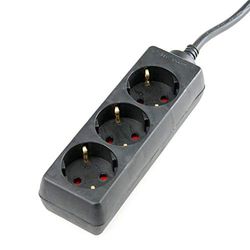 as - Schwabe 11332 - Extensão de 3 tomadas (3 m, H05VV-F 3G1,5, IP20, uso interno), cor preta