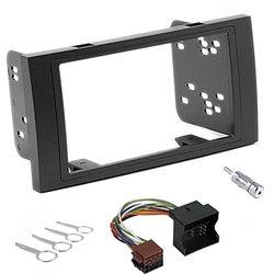Sound-way Kit Montage Autoradio, Cadre Façade 2 DIN, Cable Adaptateur Connecteur ISO, Adaptateur Antenne, Clés Démontage Compatible avec Focus C-Max, S-Max, Transit, Fiesta, Galaxy, Kuga