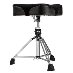 GIBRALTAR Taburete de Tambor, Taburete de Tambor 9000 Series Saddle Oversized Pro Series, 9608OS (Diámetro: 48cm, Asiento de Vinilo, Super Lock, Base de Doble puntal, Pies de Goma 'Super Foot')