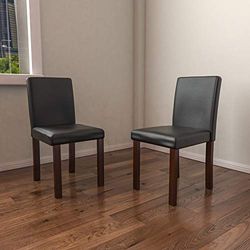 Vida Designs Lot de 2 chaises de Salle à Manger 2 Chairs Canterbury Noir et Noyer