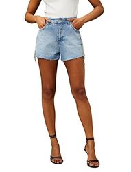 Koton Dames Mini Glitz Stone Detail Jean Shorts, Mid Indigo (Mid), 42