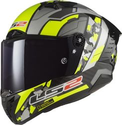 LS2 Full Face Carbon 6K Motorcycle Helmet - Thunder Carbon - FF805 - ECE22.06 - C SPACE H-V YELLOW GREY - XXL