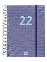 Finocam - Kalender 2022, 1 dag, van januari 2022 tot december 2022 (12 maanden) E10-155 x 212 mm, spiraalbinding Year blauw, katalaans