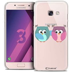 Caseink - fodral för Samsung Galaxy A3 2017 (A320) [Crystal Motif HD Collection Love Saint Valentine Design Uggla till två - hårt - ultratunt - tryckt i Frankrike]