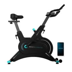 Cecotec Bicicleta Estática Drumfit Indoor 10000 Magnetic Connected, MagnetSystem con pedaleo fluido y natural, Volante de Inercia 10Kg, Pantalla LCD, Compatible APP, 10 Niveles, 10 Kg