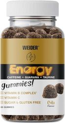 Weider Energy Caffeine Gummies (80 Gums) Cola Flavour. Caffeine Gummies with Guarana, Taurine, Vitamin B and C. Sugar Free. Allergen Free. (10 Servings)
