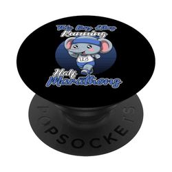 A un chico le gusta correr media maratón Elephant Runner PopSockets PopGrip Adhesivo