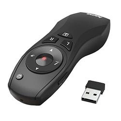 Hama X-Pointer 6in1 Télécommande Pointeur Laser - 6 en 1, Laser Rouge, Fonction Air Mouse, Technologie Smart-Link, sans Fil 2.4 GHz - pour présentation Powerpoint - Noir