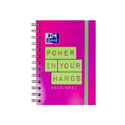 Oxford 20 x Agenda scolastica 2020/2021, confezione da 20 pezzi con 2 motivi Power in your Hands, 2 pagine = 1 settimana 12 x 18 con doppia spirale, 80 fogli