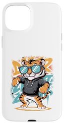 Tigre Dabbing Con Occhiali Da Sole Custodia per iPhone 15 Plus