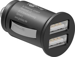 goobay 44177 Billaddare, Svart, 2-Port