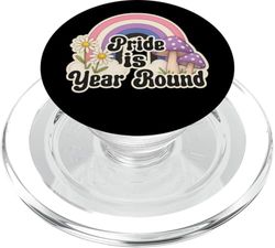 Retro Rainbow Pride is Year Round Daisies Genderfluid Colors PopSockets PopGrip para MagSafe