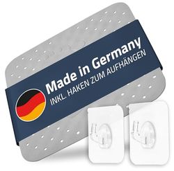 Step Shower Mat, Approx. 54 x 54 cm, Grey, 100% TPE | Includes 2 Hooks | Free from PVC, Phthalates, Lead, Latex | TÜV Tested | Made in Germany