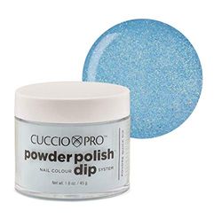 Cuccio Powder Polish - Acrylic Nail Colour Dip System - 45g (1.6oz) Dipping Powder - Baby Blue Glitter
