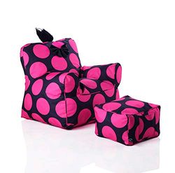 Sweety Toys 12152 Fauteuil pour Enfant imperméable avec Tabouret Noir/Pois Roses