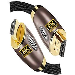 IBRA Röd 2.1 HDMI-kabel 8K ultrahög hastighet 48 Gbps bly stöder 8 K @ 60 HZ, 4 K @ 120 HZ, 4320 p, kompatibel med Fire TV, 3D-stöd, Ethernet-funktion, 8K UHD, 3D-Xbox PlayStation PS3 PS4 PC etc- 1 m
