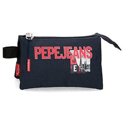 Pepe Jeans Dikran Estuche Triple Azul 22x12x5 cms Poliéster