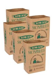 Gecosac Set di 5 sacchetti per rifiuti, in carta kraft riciclata, 100 l, colore: verde