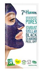 7th Heaven Stardust Stellar Black Diamond Peel-Off Black Seaweed Face Mask to Remove Blackheads, Cleanse and Purify for Ultra Clean, Healthy and Glowing Skin - Ideal for All Skin Types