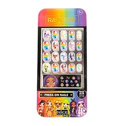 Nice Group Group-97004 Rainbow High postizas, Kit de decoración de uñas Adhesivas para niños, blíster Estilo arcoíris, Multicolor, One Size (97004)