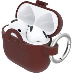 Coque OtterBox Soft Touch pour AirPods (4th gen), Coque de Protection Antichoc, Anti-Chute, Ultra-Mince, Anti-Rayures et Anti-éraflures pour Apple AirPods, Mousqueton Inclus, Marron