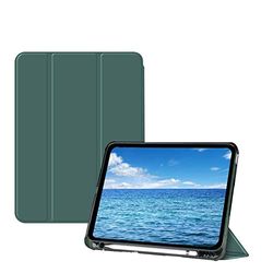 BXGH iPad 9e génération 2021 / iPad 8e génération 2020 10,2 Coque pour iPad 7e génération 2019 avec Dos en Silicone Souple pour Enfants, Housse Auto Wake/Sommeil (Vert foncé)