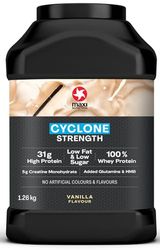MaxiNutrition - Cyclone, Vanilla - Premium Whey Protein Powder with Added Creatine – Low in Sugar and Fat, Vegetarian-Friendly - 31g Protein, 206 kcal per Serving, 1.26kg
