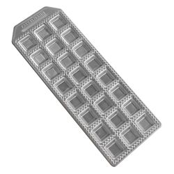 Fackelmann 40927 - Mold for making homemade ravioli, square shape 24 fingerprints, Aluminum, 2.70 x 31.60 x 11.10 CM