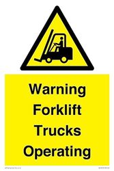 Warning Forklift Trucks Operating Sign - 200x300mm - A4P