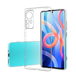 fnmisan Clear Silicone Cover per Xiaomi Mi 12 Pro 5G, Cover Posteriore Ultra Sottile Morbida Ammortizzazione Antigraffio Bumper Protettiva Flessibile TPU Case Cover, Trasparente