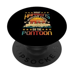 Lo que sucede en el pontón se queda en el capitán del pontón PopSockets PopGrip Adhesivo