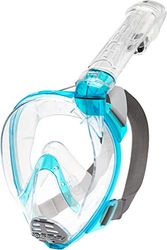 Cressi Baron Full Face Mask Masque intégral plongée en apnée avec Tube respiratoire Mixte, Transparent/Aiguemarine, M/L