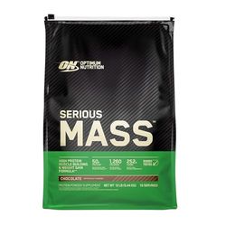 Optimum Nutrition Serious Mass Protein Powder High Calorie Mass Gainer with Vitamins, Creatine and Glutamine, Chocolate, 16 Servings, 5.45 kg