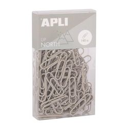 APLI Upnorth Bureauklemmen, 19978, metaal, 28 mm, verpakking met 140 stuks, grijs, minimalistisch design