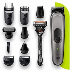 Braun MGK7320 All-In-One Trimmer 7 10-in-1 gezichtshaar trimmer voor mannen, gezichtshaar, lichaamshaar, oor, neus, met AutoSense, 8 opzetstukken