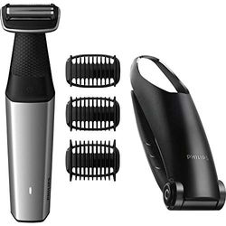 Philips Bodygroom Series 5000 - Te gebruiken onder de douche - 60 Minuten draadloos te gebruiken - 3 Opzetbare trimkammen - Extra lang opzetstuk voor je rug - Ergonomische handgreep - BG5020/15