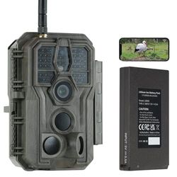 GardePro E8P Wildcamera met wifi, oplaadbare 8000 mAh batterij, 64 MP 1296P, wilddiercamera met bewegingsmelder, nachtzicht, mobiele telefoonoverdracht, wifi, app